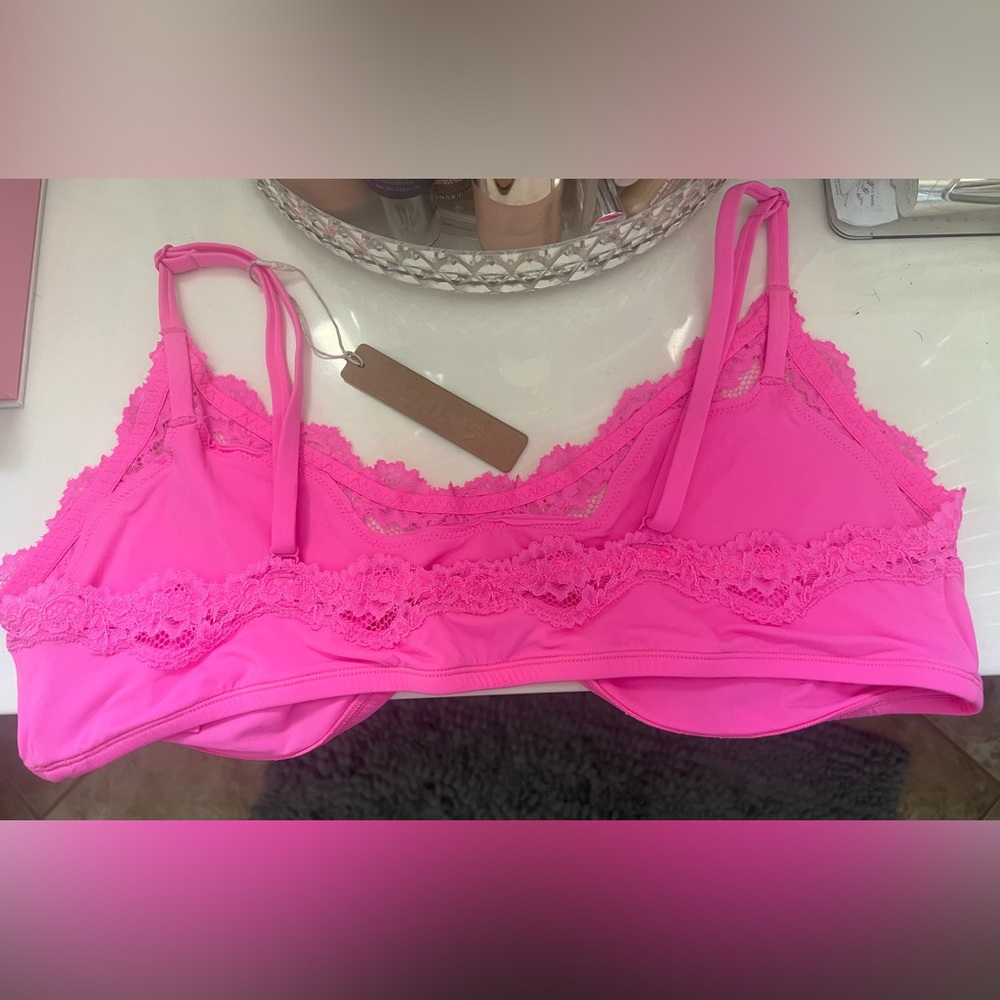 Skims-Fits Everybody Lace Scoop Bralette-NWT-Color-Taffy-Size 3x - Picture 3 of 13